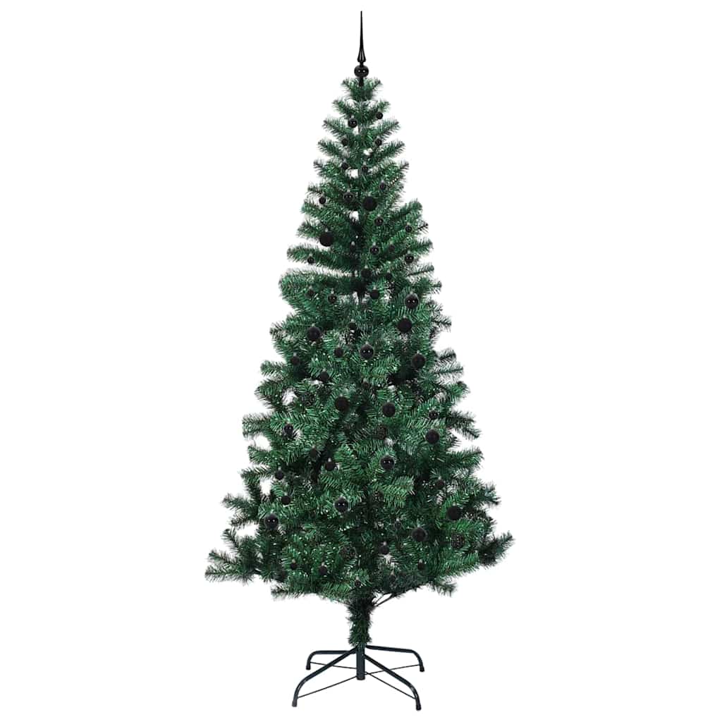 Kunstig Forhåndsopplyst Juletre grønn 240 cm PVC og metall