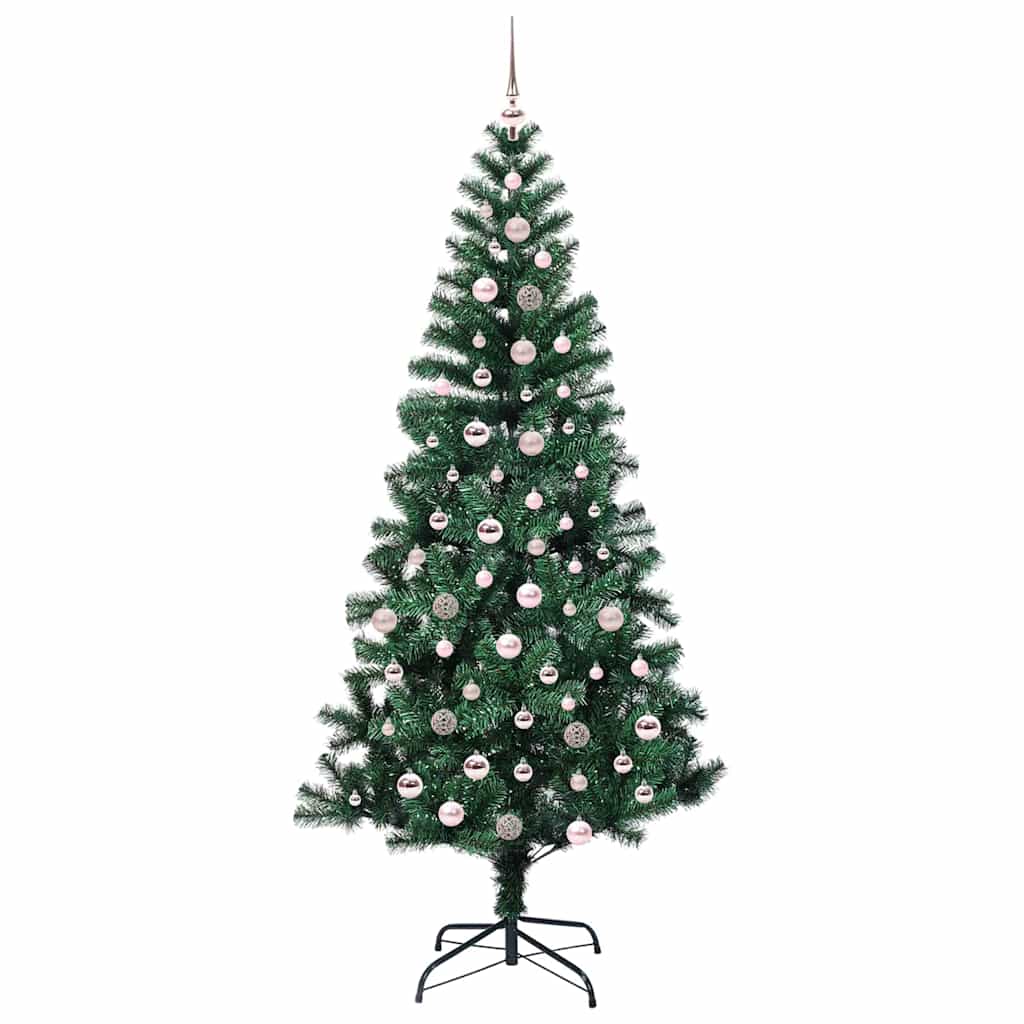 Kunstig Forhåndsopplyst Juletre grønn 240 cm PVC og metall