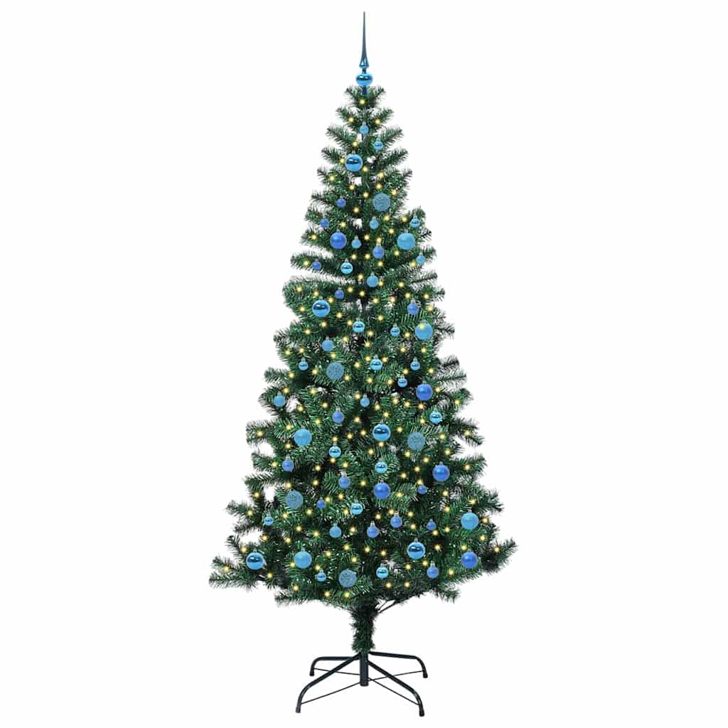Kunstig Forhåndsopplyst Juletre grønn 240 cm PVC og metall