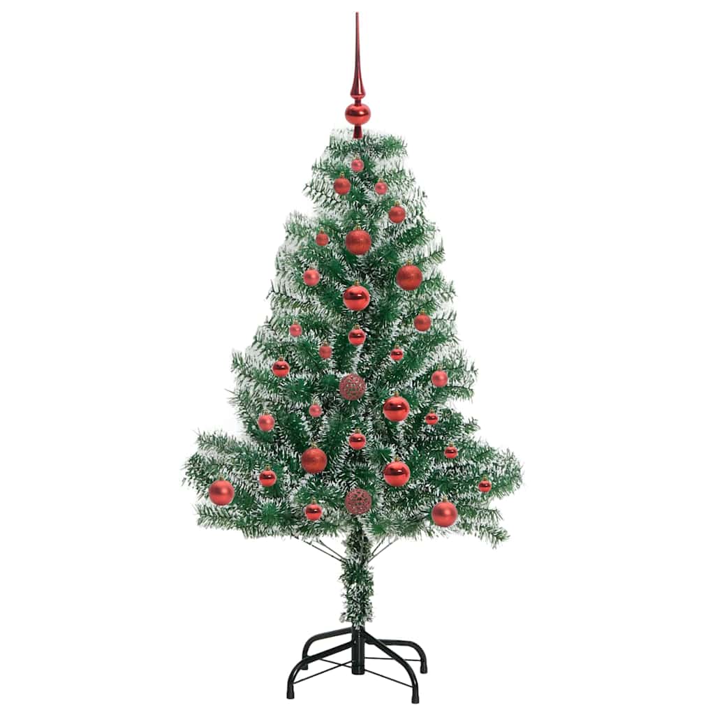 Kunstig Julesekk Snø Flocket med LED Lys Grønn og hvit 120 cm