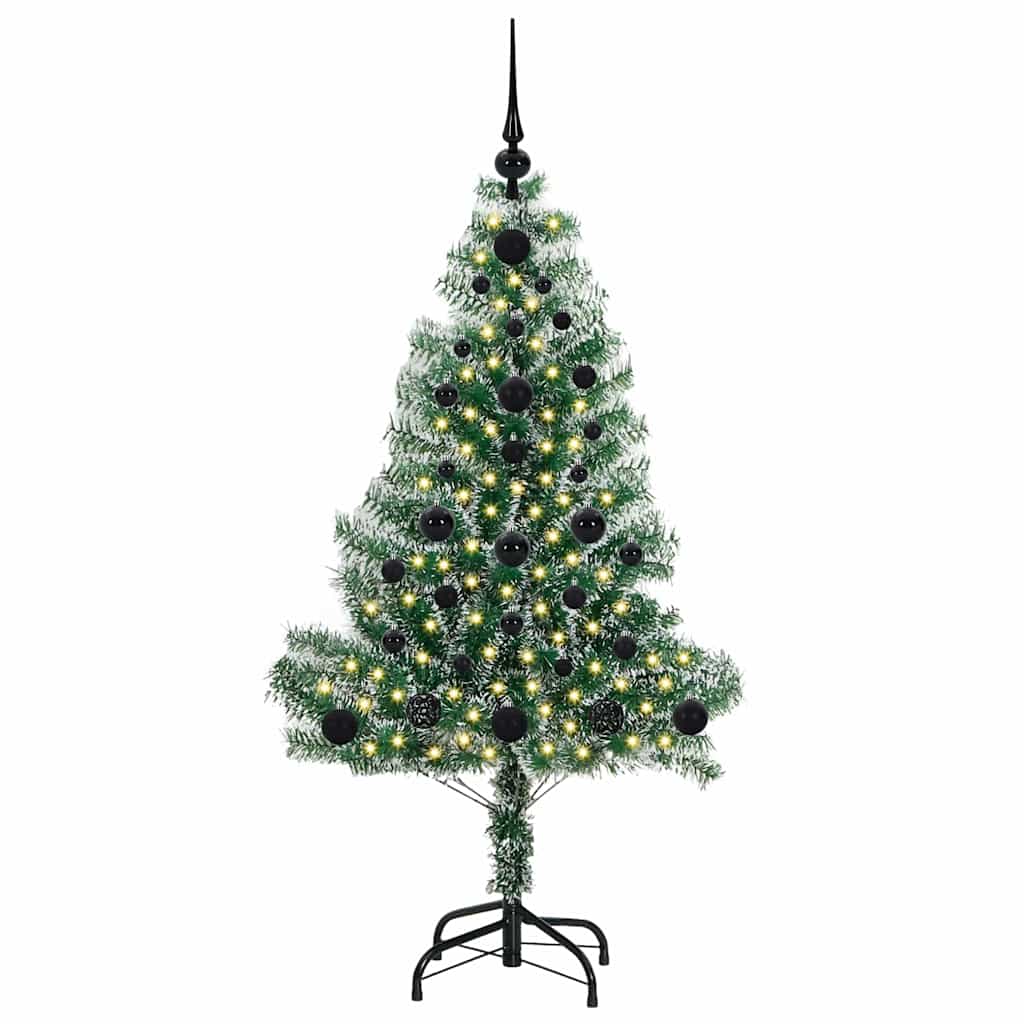 Kunstig Julesekk Snø Flocket med LED Lys Grønn og hvit 120 cm