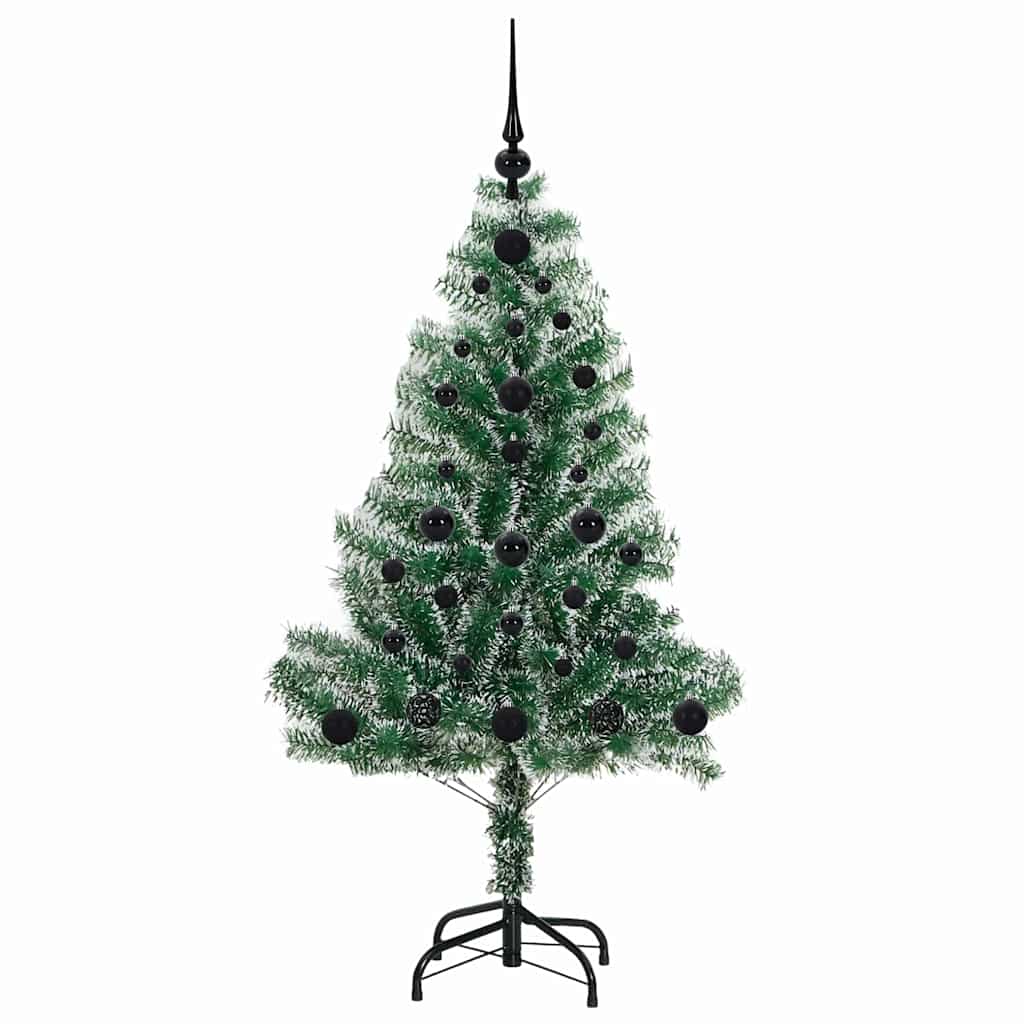 Kunstig Julesekk Snø Flocket med LED Lys Grønn og hvit 120 cm