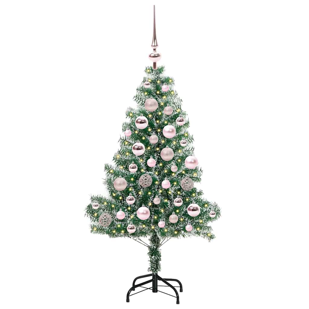 Kunstig Julesekk Snø Flocket med LED Lys Grønn og hvit 120 cm