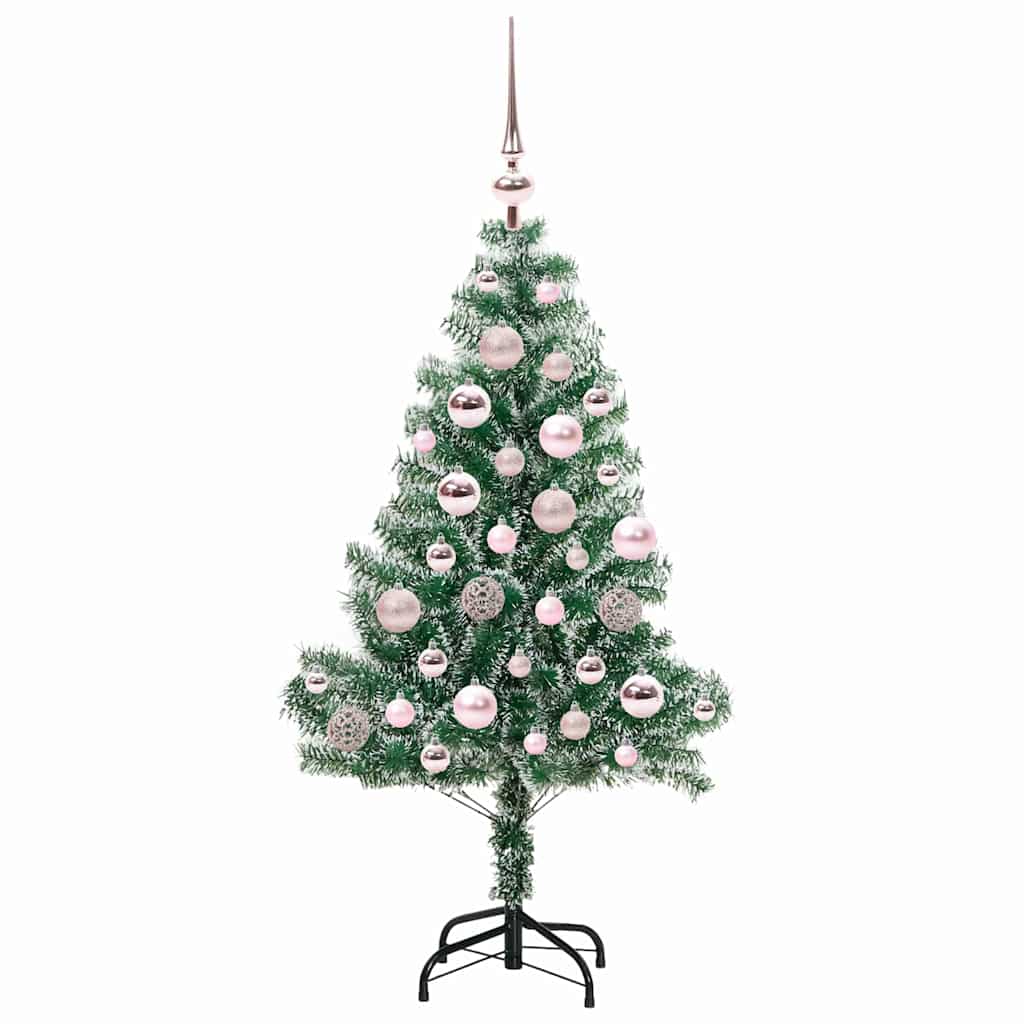 Kunstig Julesekk Snø Flocket med LED Lys Grønn og hvit 120 cm