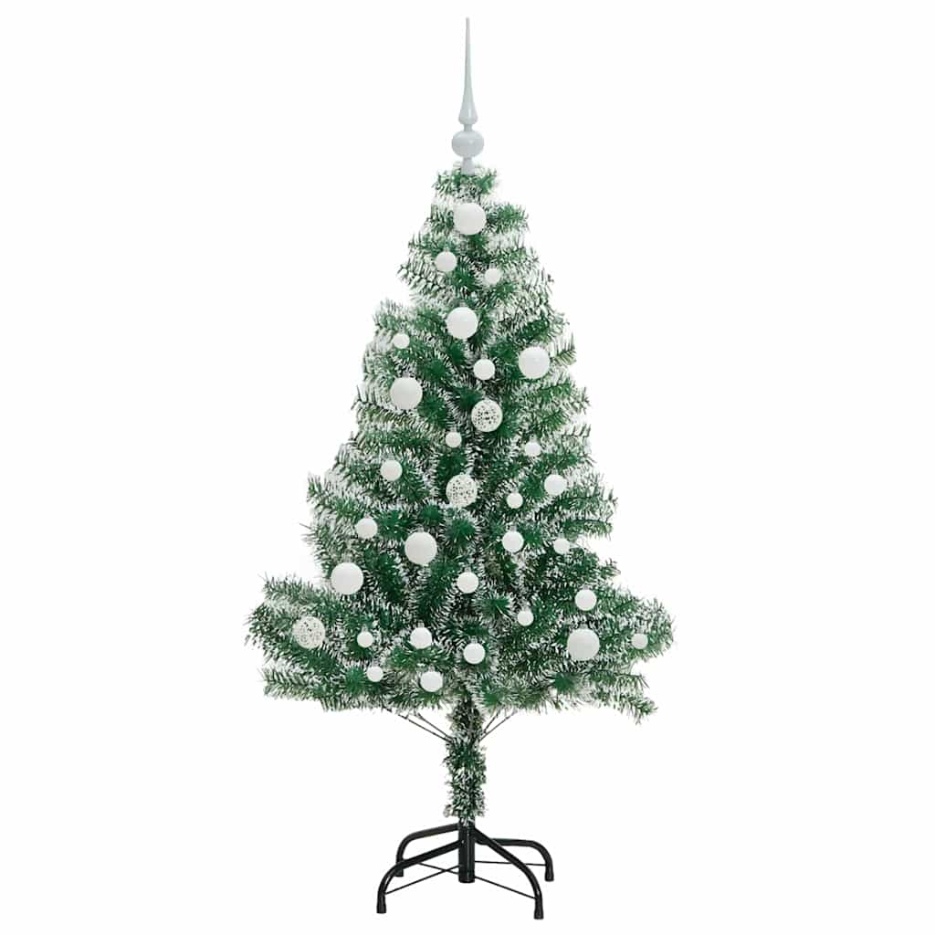 Kunstig Julesekk Snø Flocket med LED Lys Grønn og hvit 120 cm