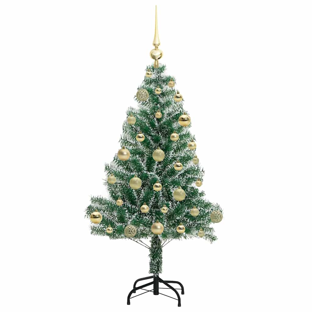 Kunstig Julesekk Snø Flocket med LED Lys Grønn og hvit 120 cm