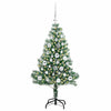 Kunstig Julesekk Snø Flocket med LED Lys Grønn og hvit 120 cm