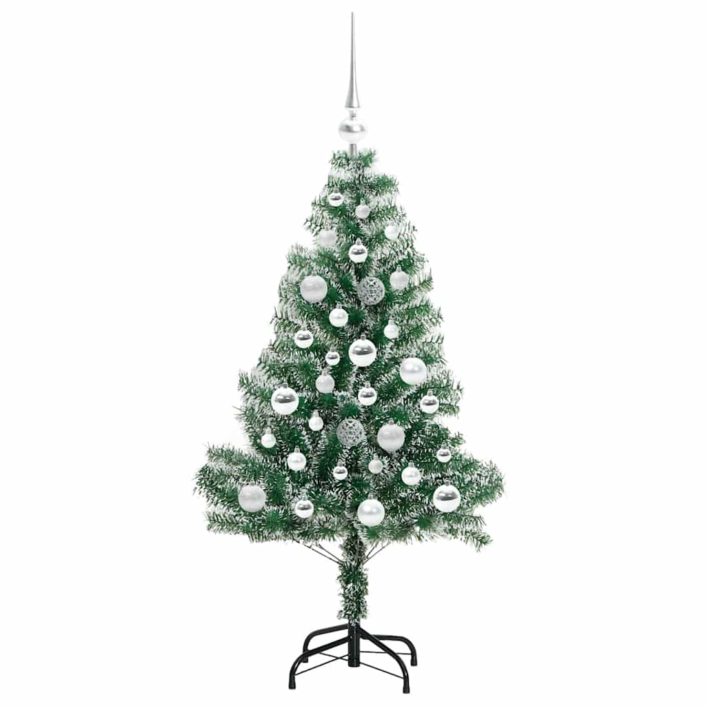 Kunstig Julesekk Snø Flocket med LED Lys Grønn og hvit 120 cm