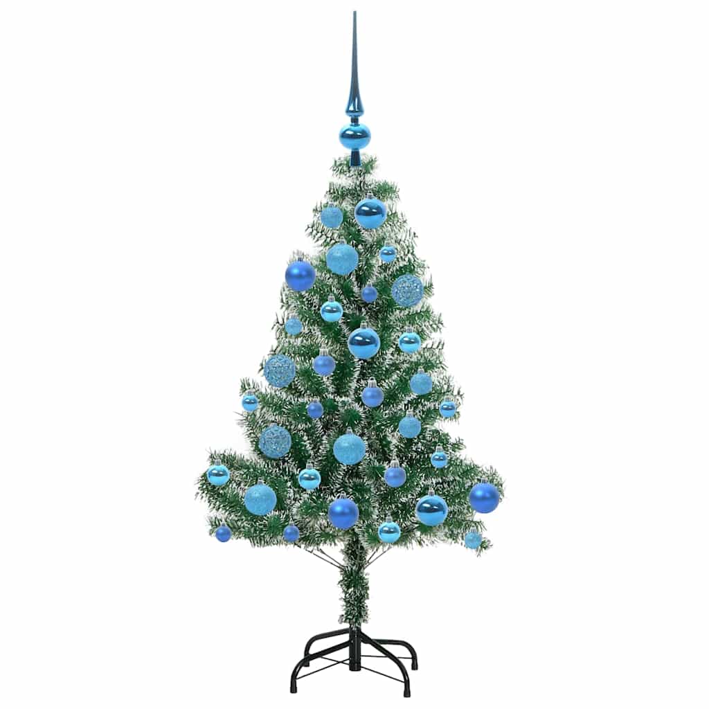 Kunstig Julesekk Snø Flocket med LED Lys Grønn og hvit 120 cm