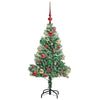 Kunstig Julesekk Snø Flocket med LED Lys Grønn og hvit 120 cm