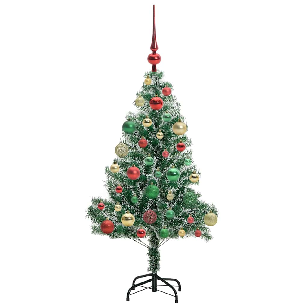 Kunstig Julesekk Snø Flocket med LED Lys Grønn og hvit 120 cm