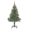 Kunstig Julesekk Snø Flocket med LED Lys Grønn og hvit 150 cm