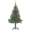 Kunstig Julesekk Snø Flocket med LED Lys Grønn og hvit 150 cm