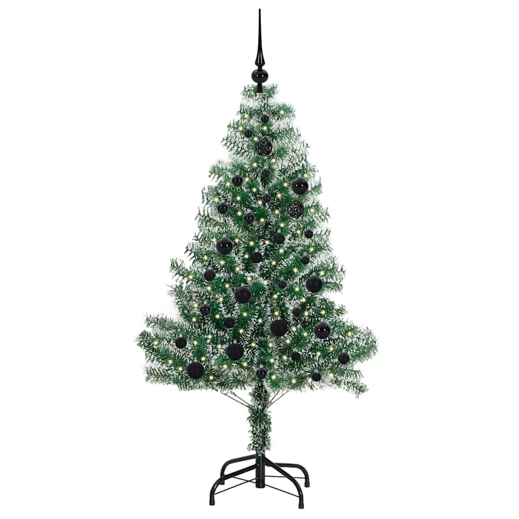 Kunstig Julesekk Snø Flocket med LED Lys Grønn og hvit 150 cm