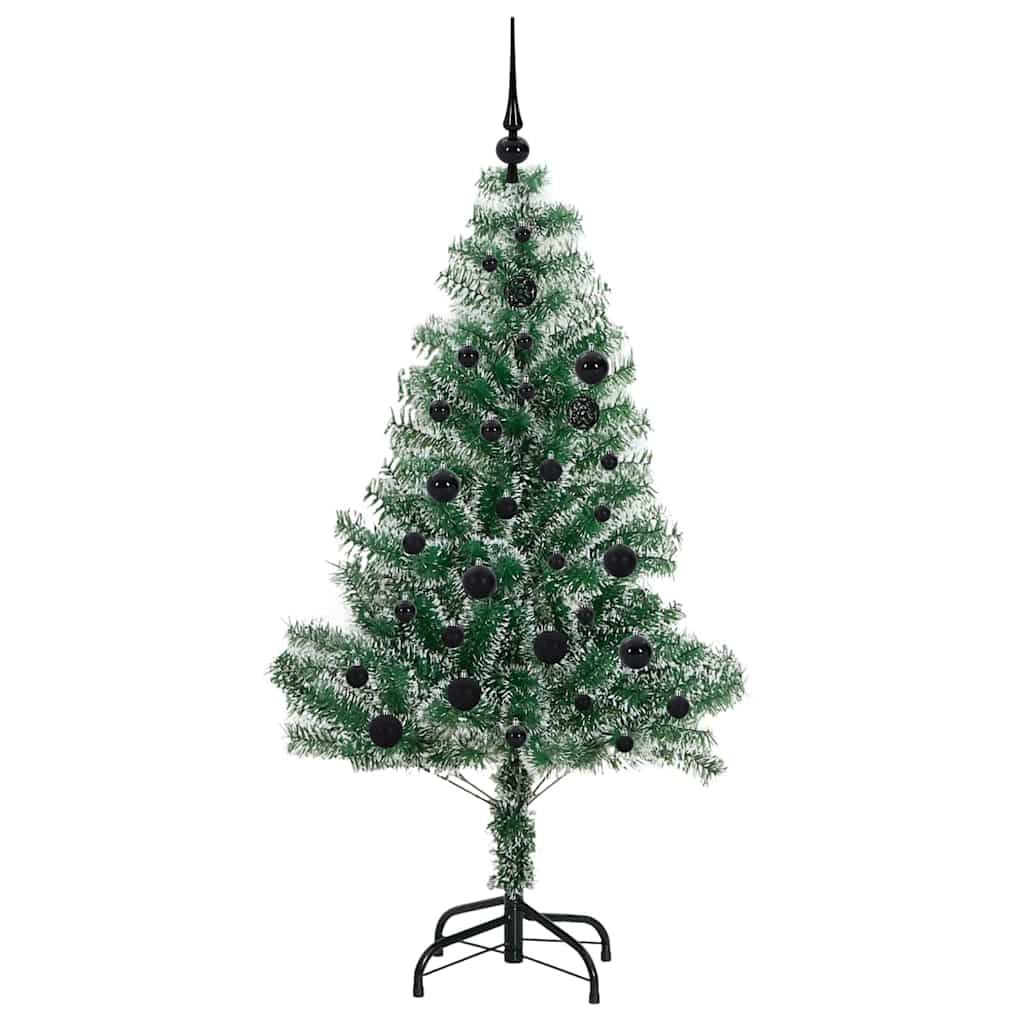 Kunstig Julesekk Snø Flocket med LED Lys Grønn og hvit 150 cm