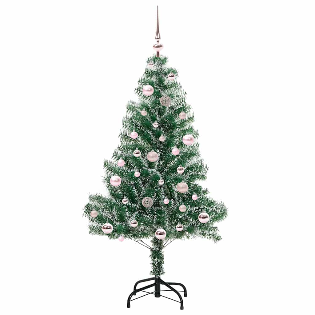 Kunstig Julesekk Snø Flocket med LED Lys Grønn og hvit 150 cm