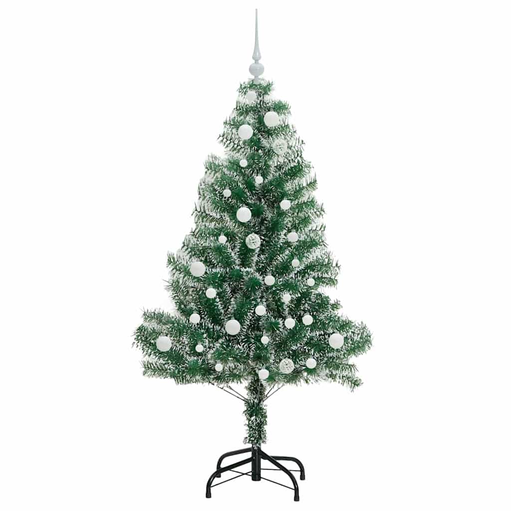 Kunstig Julesekk Snø Flocket med LED Lys Grønn og hvit 150 cm