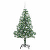 Kunstig Julesekk Snø Flocket med LED Lys Grønn og hvit 150 cm
