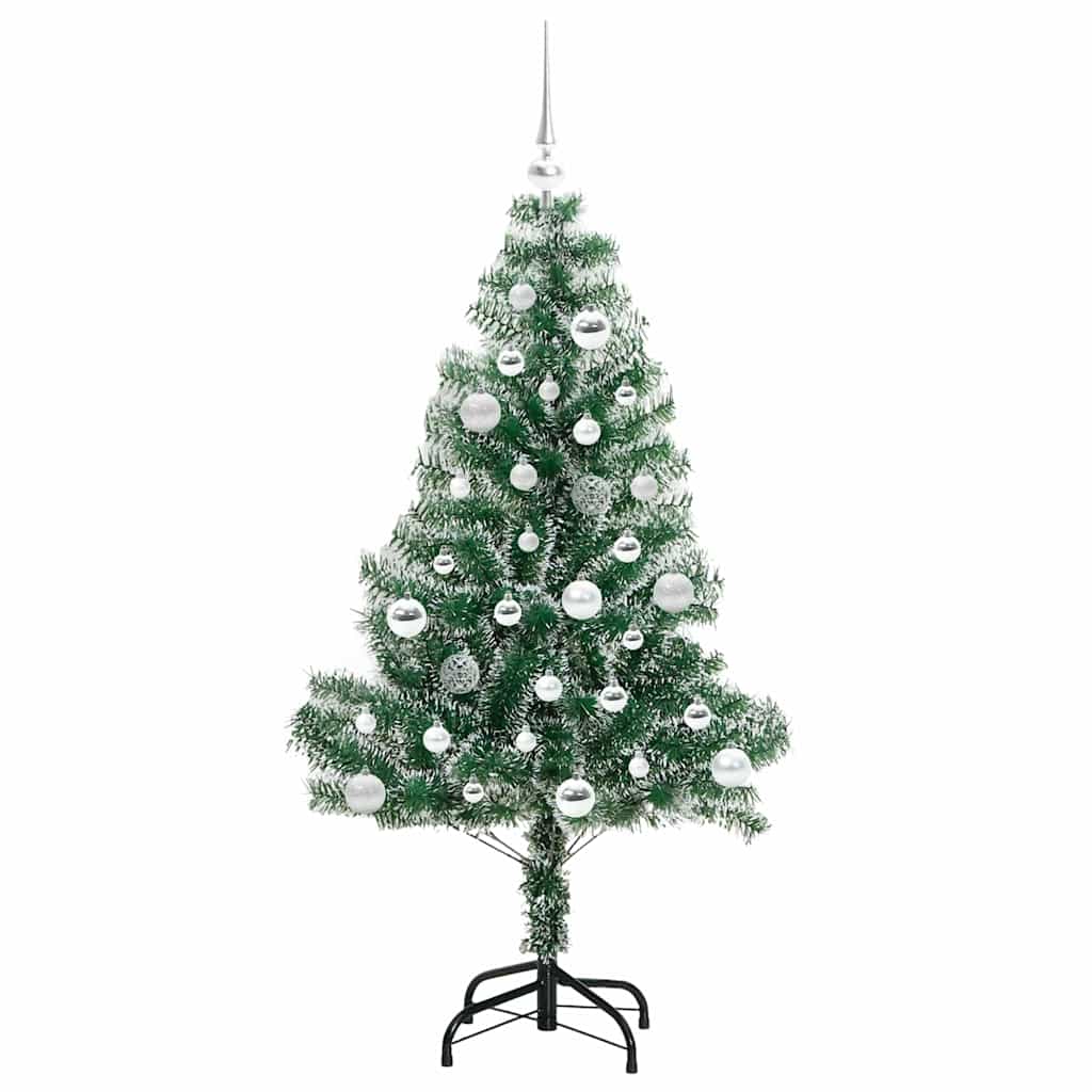 Kunstig Julesekk Snø Flocket med LED Lys Grønn og hvit 150 cm