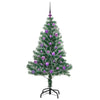 Kunstig Julesekk Snø Flocket med LED Lys Grønn og hvit 150 cm
