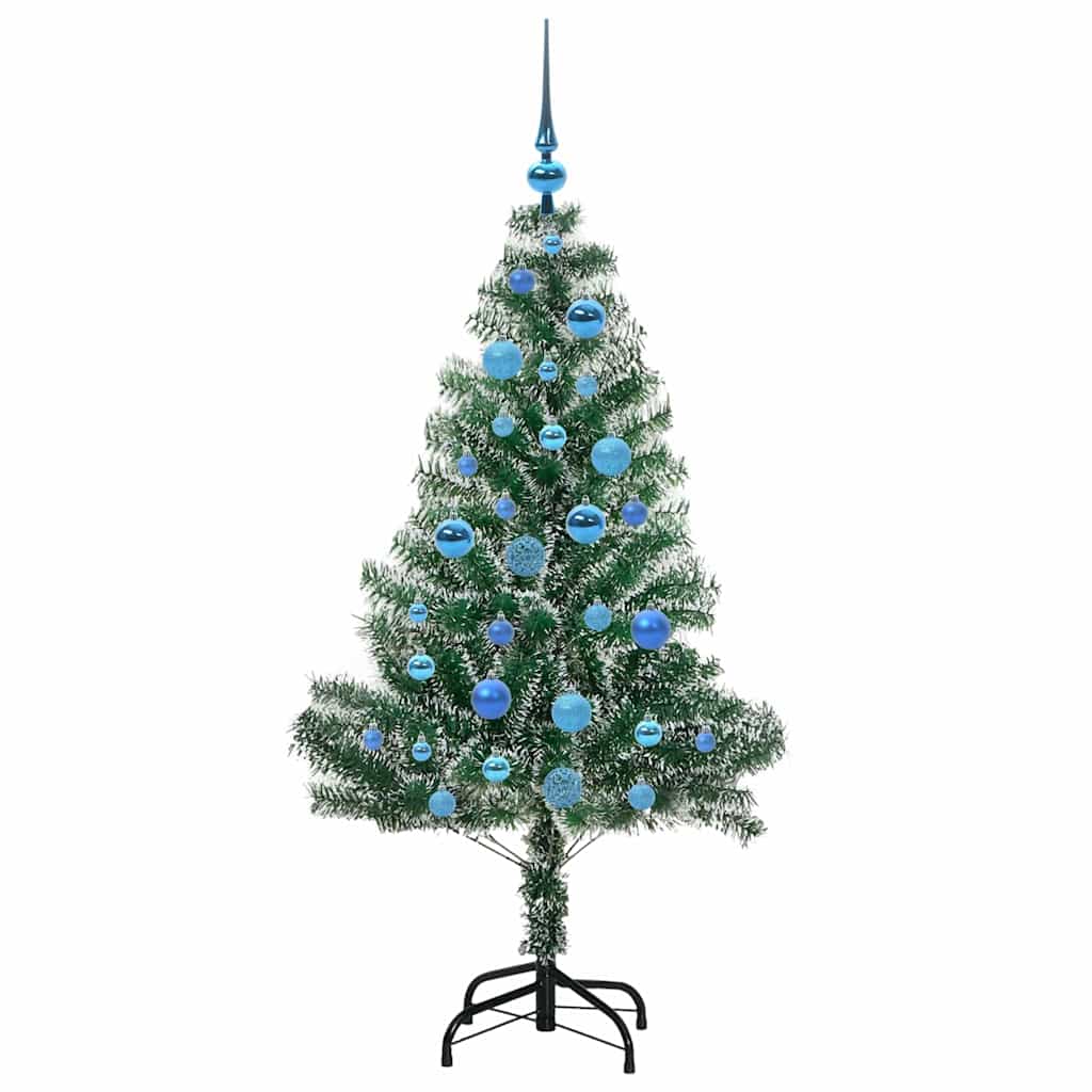 Kunstig Julesekk Snø Flocket med LED Lys Grønn og hvit 150 cm