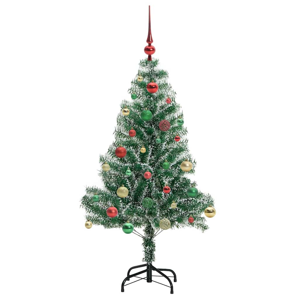 Kunstig Julesekk Snø Flocket med LED Lys Grønn og hvit 150 cm