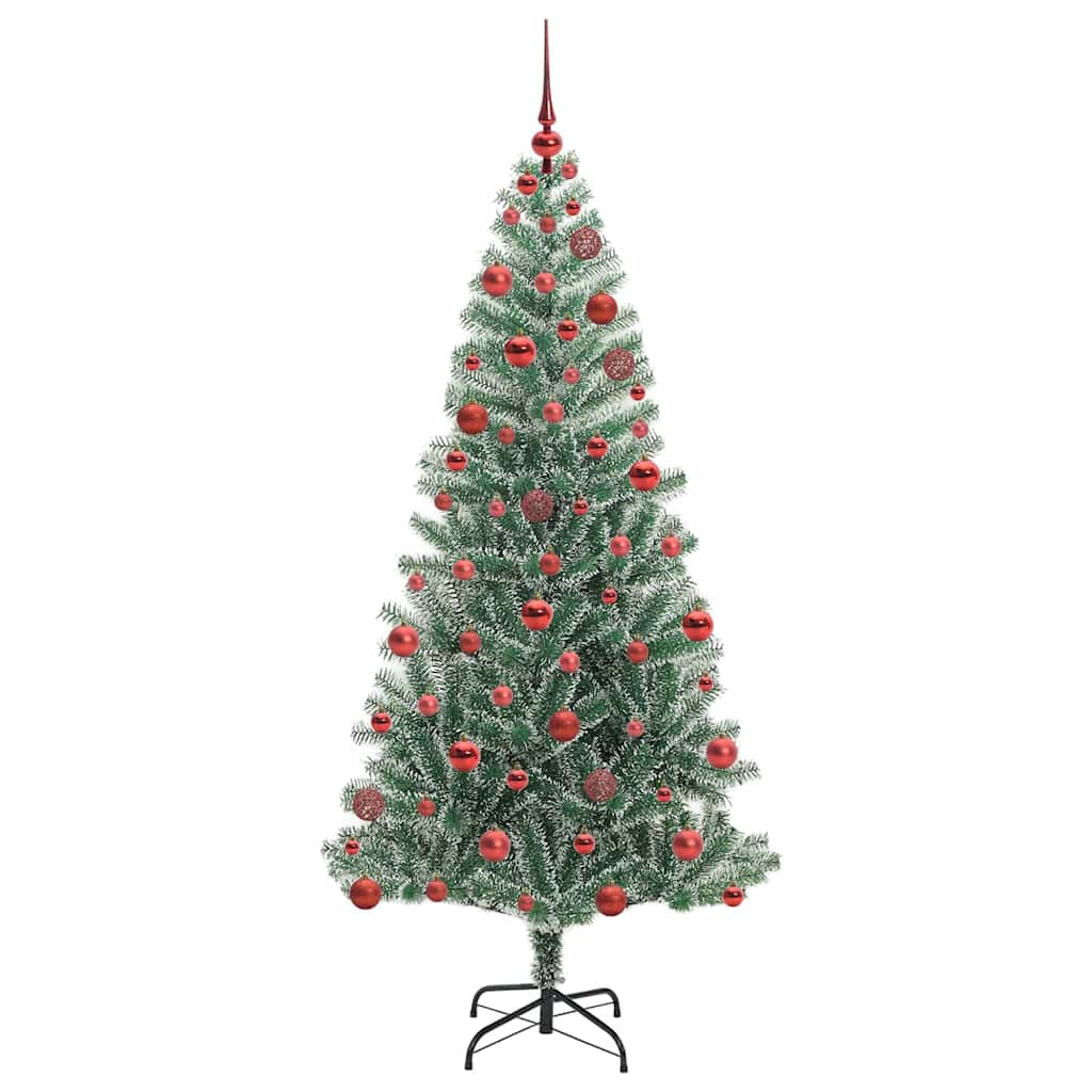 Kunstig Julesekk Snø Flocket med LED Lys Grønn og hvit 180 cm