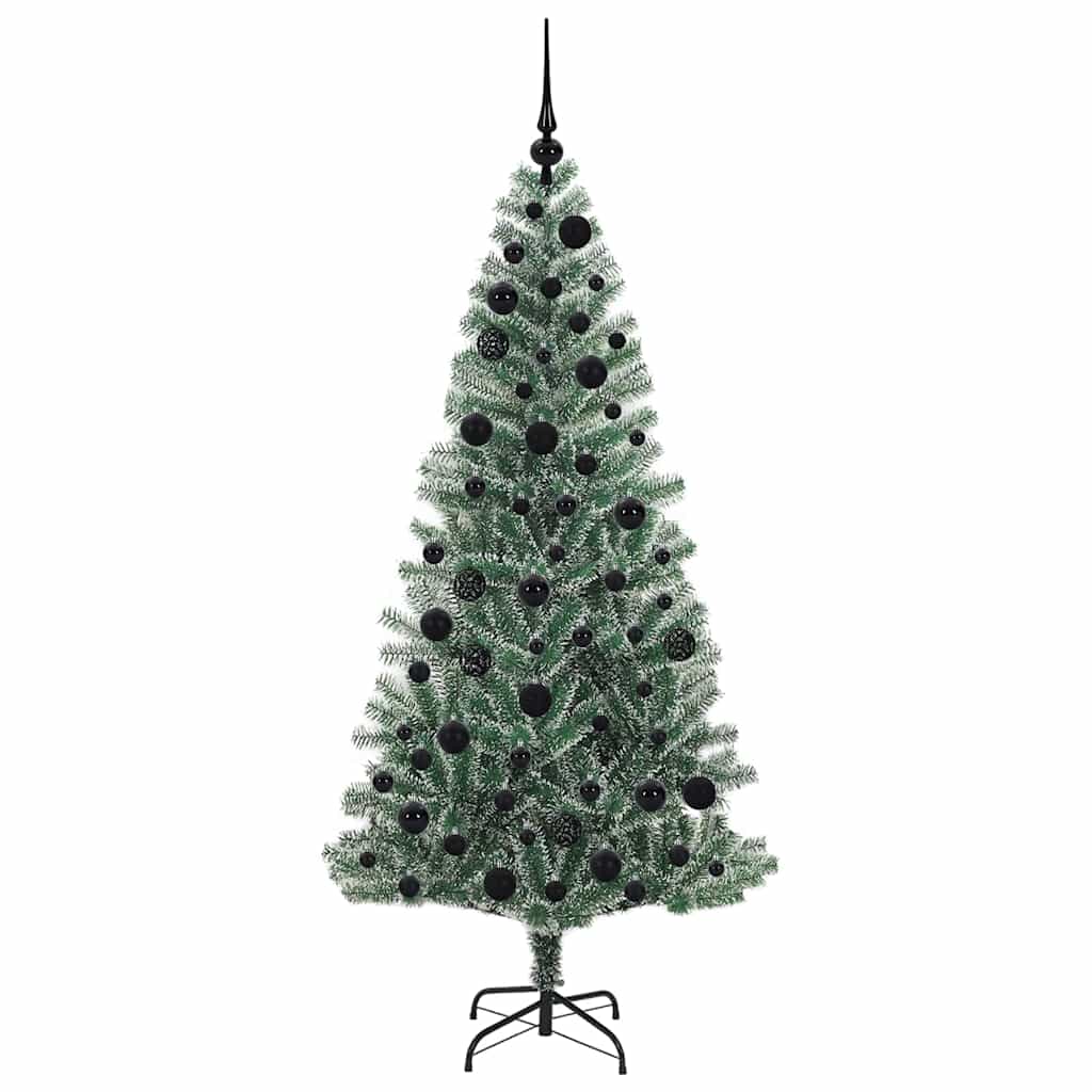 Kunstig Julesekk Snø Flocket med LED Lys Grønn og hvit 180 cm