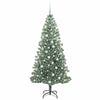 Kunstig Julesekk Snø Flocket med LED Lys Grønn og hvit 180 cm