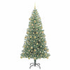 Kunstig Julesekk Snø Flocket med LED Lys Grønn og hvit 180 cm