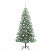 Kunstig Julesekk Snø Flocket med LED Lys Grønn og hvit 180 cm