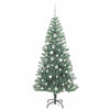 Kunstig Julesekk Snø Flocket med LED Lys Grønn og hvit 180 cm