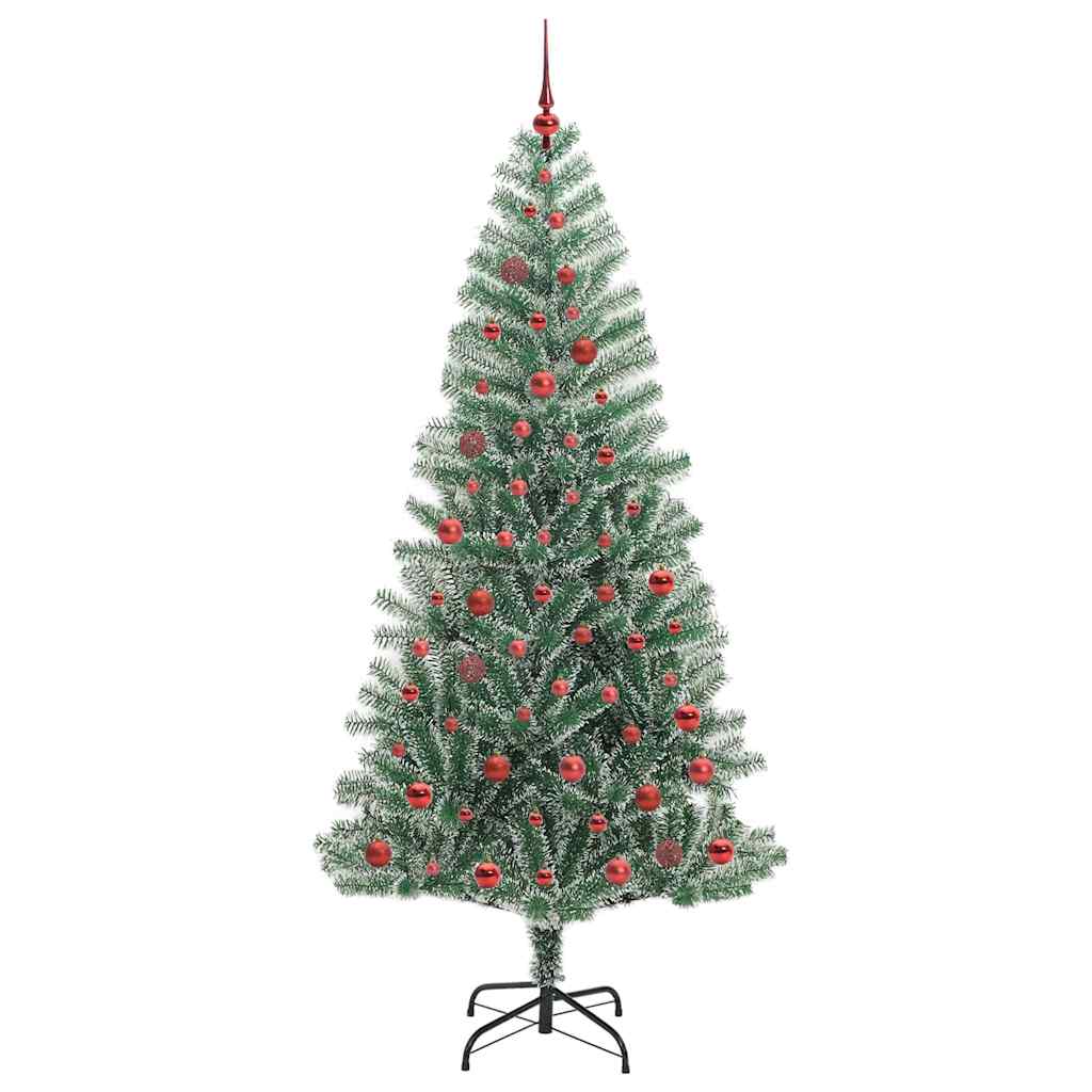 Kunstig Julesekk Snø Flocket med LED Lys Grønn og hvit 210 cm