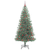 Kunstig Julesekk Snø Flocket med LED Lys Grønn og hvit 210 cm