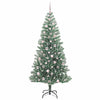 Kunstig Julesekk Snø Flocket med LED Lys Grønn og hvit 210 cm