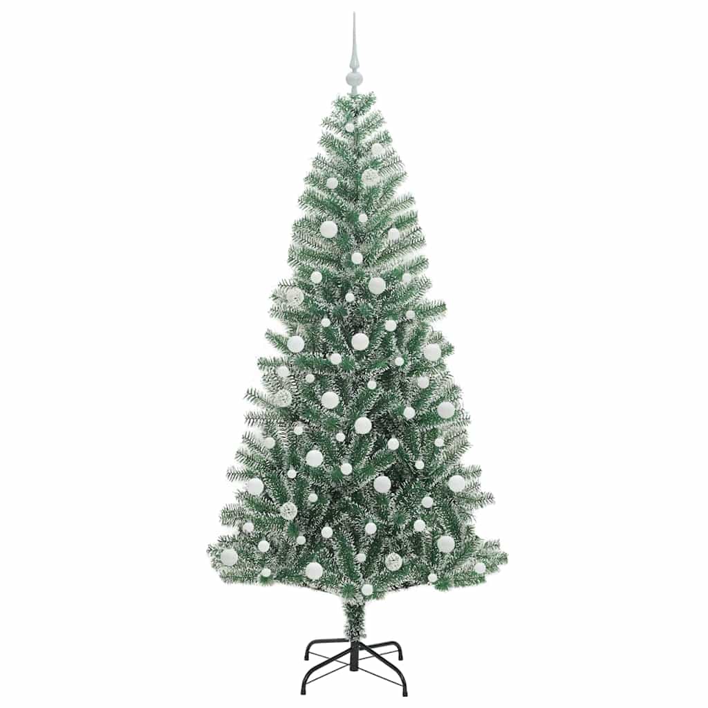 Kunstig Julesekk Snø Flocket med LED Lys Grønn og hvit 210 cm