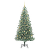 Kunstig Julesekk Snø Flocket med LED Lys Grønn og hvit 210 cm