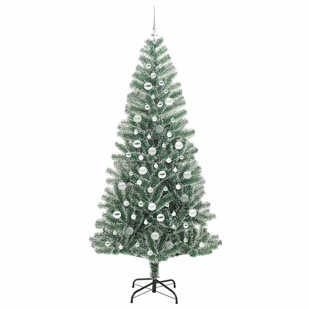 Kunstig Julesekk Snø Flocket med LED Lys Grønn og hvit 210 cm