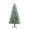 Kunstig Julesekk Snø Flocket med LED Lys Grønn og hvit 210 cm