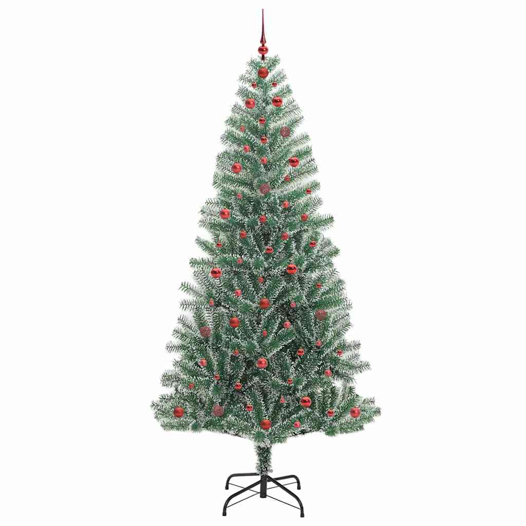 Kunstig Julesekk Snø Flocket med LED Lys Grønn og hvit 240 cm