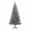 Kunstig Julesekk Snø Flocket med LED Lys Grønn og hvit 240 cm