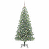 Kunstig Julesekk Snø Flocket med LED Lys Grønn og hvit 240 cm