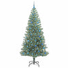 Kunstig Julesekk Snø Flocket med LED Lys Grønn og hvit 240 cm