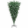 Opp-ned kunstig julegran med kule-sett grønn 180 cm PVC