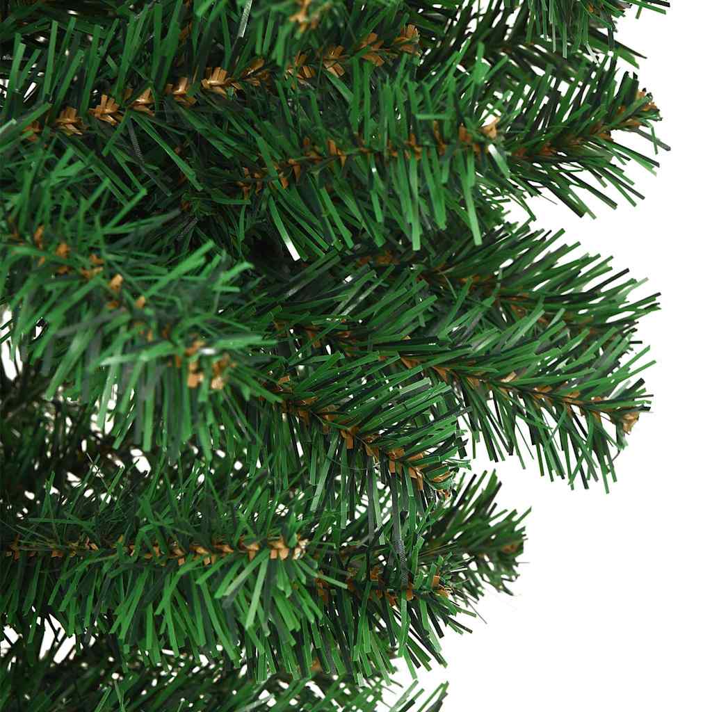 Opp-ned kunstig forhåndsbelyst juletre med kule sett 210 cm PVC