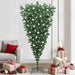 Opp-ned kunstig juletræ med baller med 300 LED grønn 210 cm PVC