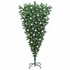 Opp-ned kunstig juletræ med baller med 300 LED grønn 210 cm PVC