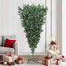 Omvendt kunstig ferdigbelyst juletre med kule sett grønn 210 cm