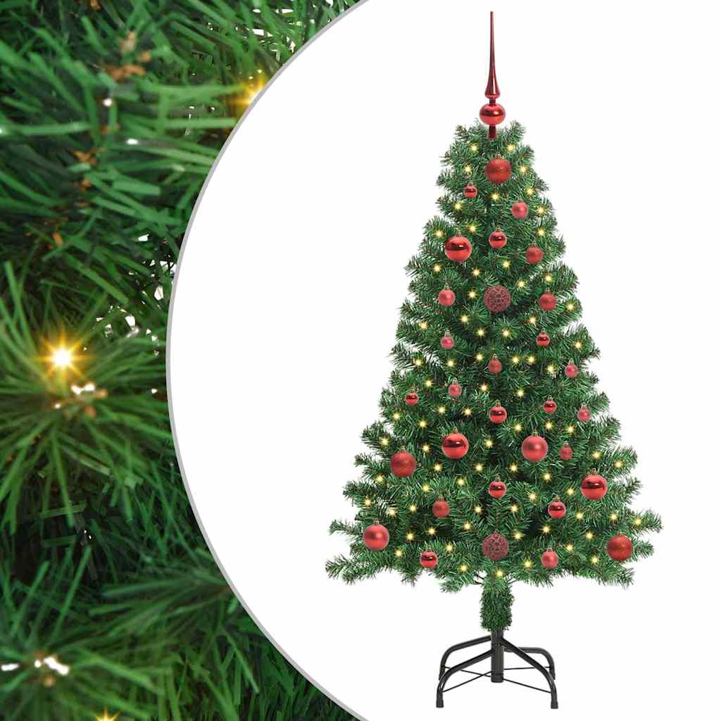 Kunstig juletre med 150 LED grønn 120 cm PVC og Stål og Plast