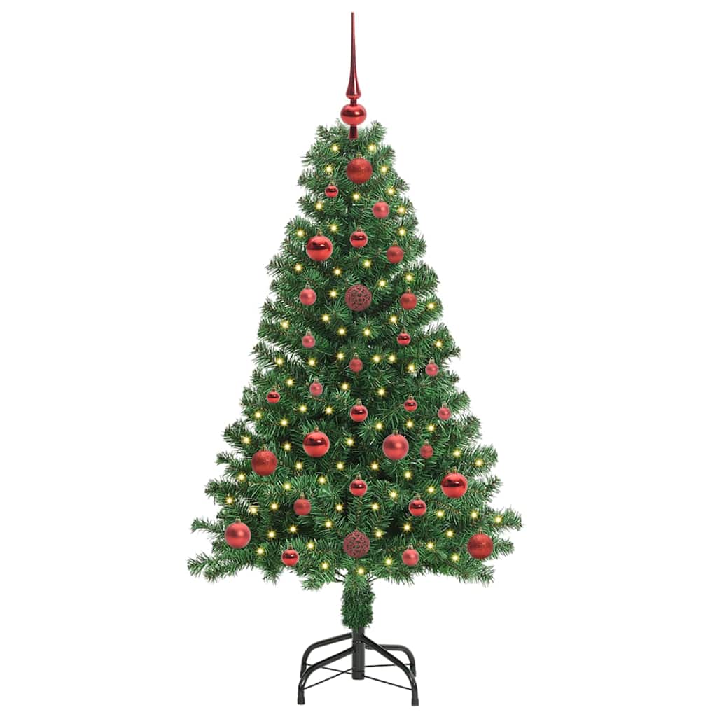 Kunstig juletre med 150 LED grønn 120 cm PVC og Stål og Plast